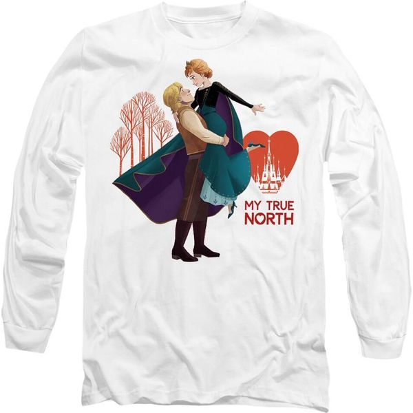Frozen - Maglietta "Il Mio Vero Nord"" Per Uomo/Donna Unisex - San Valentino TV14456 (Xl) (Bianco)"-image