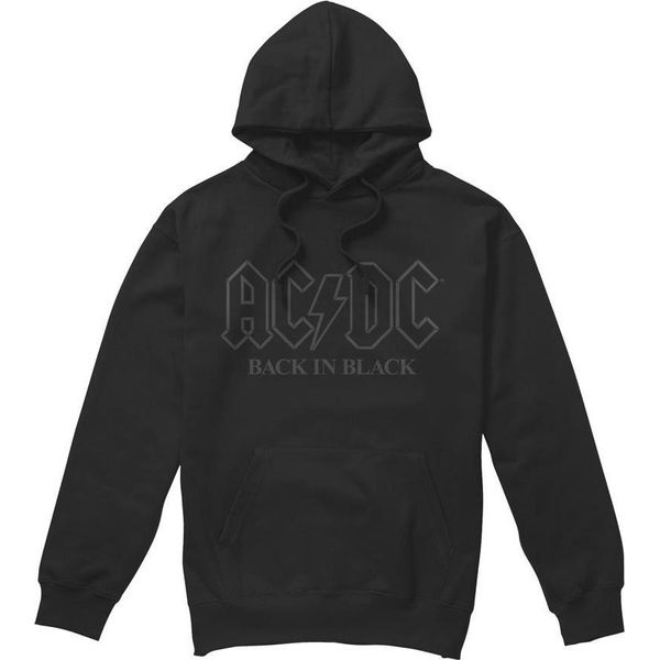 Ac/Dc - Felpa Con Cappuccio "Back In Black"" Da Uomo TV7325 (S) (Nero)"-image