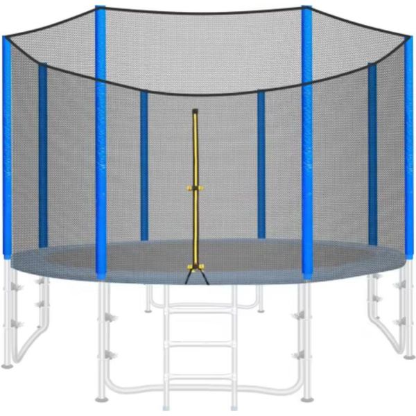 Rete Di Sicurezza Per Trampolino Ø366Cm - Resistente Ai Raggi Uv E Alle Intemperie - Rete Di Ricambio Per Telaio Rotondo - Con Doppia Cerniera Di Protezione-image