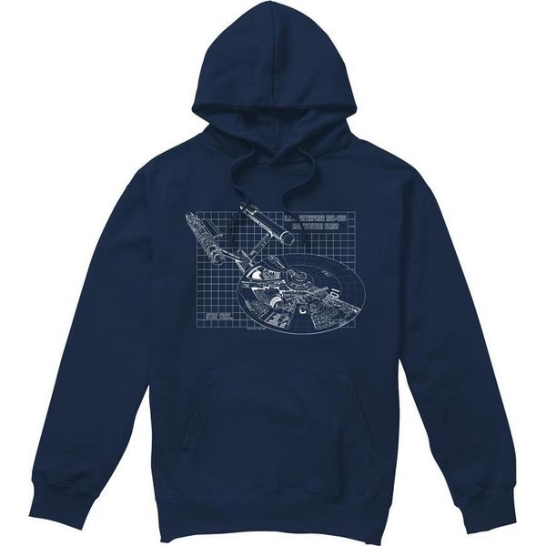 Star Trek - Felpa Con Cappuccio "Enterprise"" Da Uomo TV7484 (S) (Navy)"-image