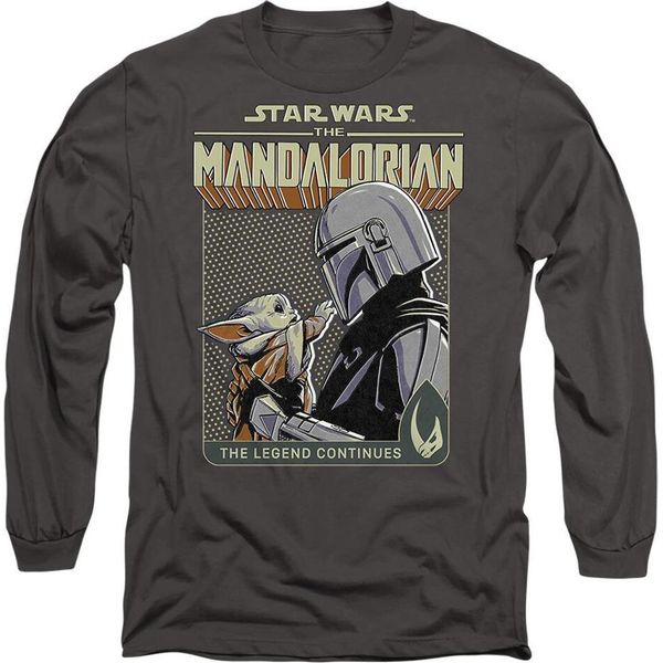 Star Wars: The Mandalorian - Maglietta "Legend Continues"" Per Uomo/Donna Unisex TV14258 (L) (Charcoal)"-image