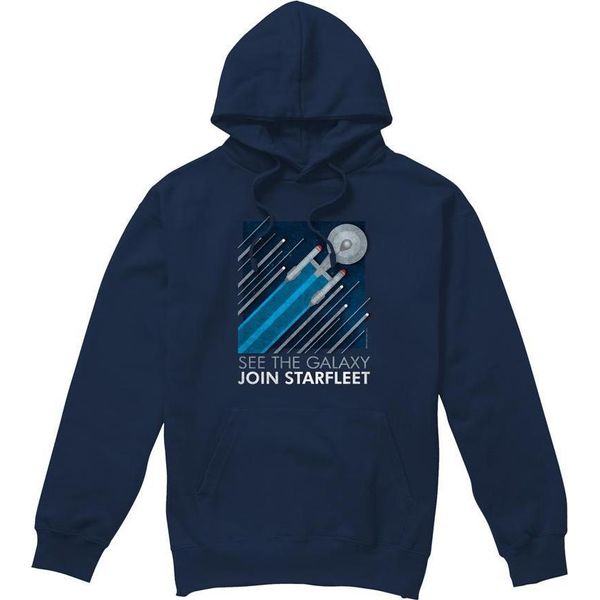 Star Trek - Felpa Con Cappuccio "Reclutamento Della Flotta Stellare"" Per Uomo TV7601 (L) (Navy)"-image