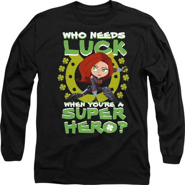 Black Widow - Maglietta "St Patrick's Day Lucky"" Per Uomo/Donna Unisex - St Patricks Day TV14195 (L) (Nero)"-image