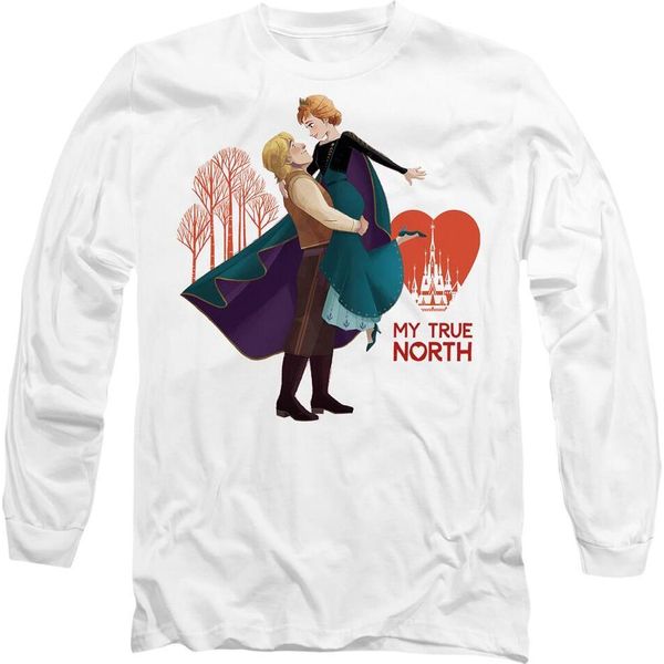 Frozen - Maglietta "Il Mio Vero Nord"" Per Uomo/Donna Unisex - San Valentino TV14456 (M) (Bianco)"-image