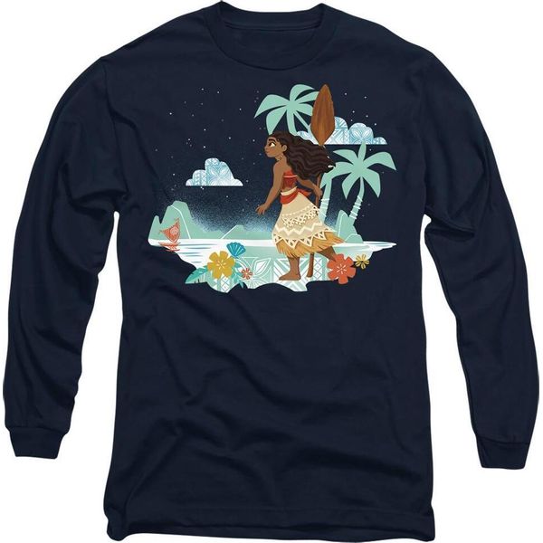 Moana - Maglietta "Flat Island"" Per Uomo/Donna Unisex TV14816 (M) (Blu Navy)"-image