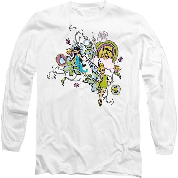 Disney Fairies - Maglietta "Giovane E Libera"" Per Uomo/Donna Unisex TV14749 (L) (Bianco)"-image