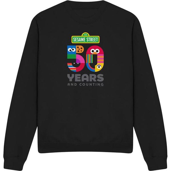 Sesame Street - Felpa "50 Anni"" Per Uomo/Donna Unisex TV20151 (L) (Nero)"-image