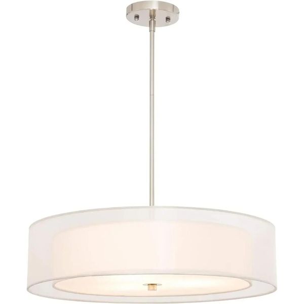 Lampada A Sospensione, Stile Moderno, Apparecchio A 3 Lampade, Con Sorgente Luminosa, Cromo-image