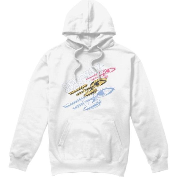Star Trek - Felpa Con Cappuccio "Tri Enterprise"" Da Uomo TV8478 (Xxl) (Bianco)"-image