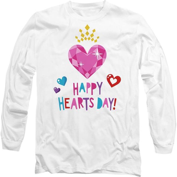 Disney Princess - Maglietta "Happy Hearts Day"" Per Bambini/Donne Unisex - Valentinstag TV14212 (S) (Weiß)"-image