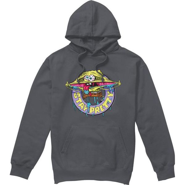 Spongebob Squarepants - Felpa Con Cappuccio "Stay Pretty"" Da Uomo TV8799 (M) (Charcoal)"-image
