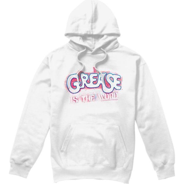 Grease - Felpa Con Cappuccio "Grease Is The Word"" Da Uomo TV9012 (Xxl) (Bianco)"-image