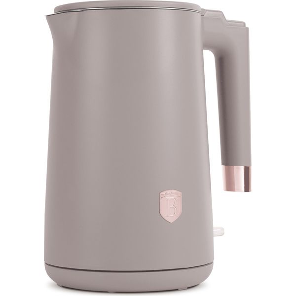 Bollitore Elettrico A Doppia Parete Berlinger Haus, 1,7 L, Acciaio Inox, Protezione Antiebollizione, Base Girevole A 360, Riscaldamento Rapido, Colore Taupe Opaco-image