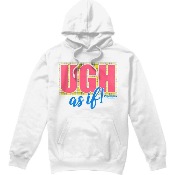Clueless - Felpa Con Cappuccio "Ugh As If"" Da Uomo TV9102 (L) (Bianco)"-image
