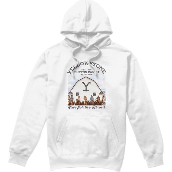 Yellowstone - Felpa Con Cappuccio "For The Brand"" Da Uomo TV8289 (L) (Bianco)"-image