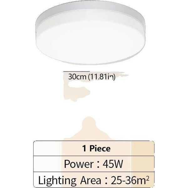 Plafoniera, Efficienza Energetica, Design Minimalista, 1 Pezzo, Bianco Caldo-image