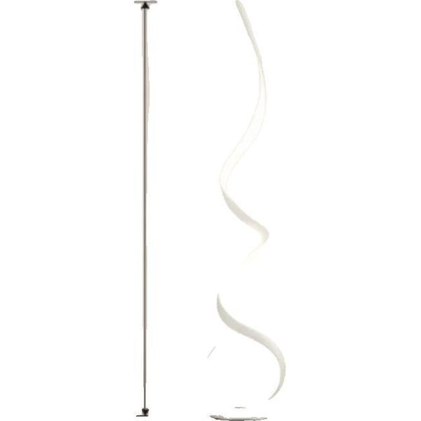 Lampada Da Terra, Design A Spirale, Luminosità Regolabile, Telecomando, Bianco, Luce Neutra-image