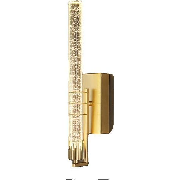 Applique Led, Design Moderno, Diffusore In Vetro Trasparente, Sorgente Di Corrente Alternata, Oro-33 Cm, Luce Bianca-image