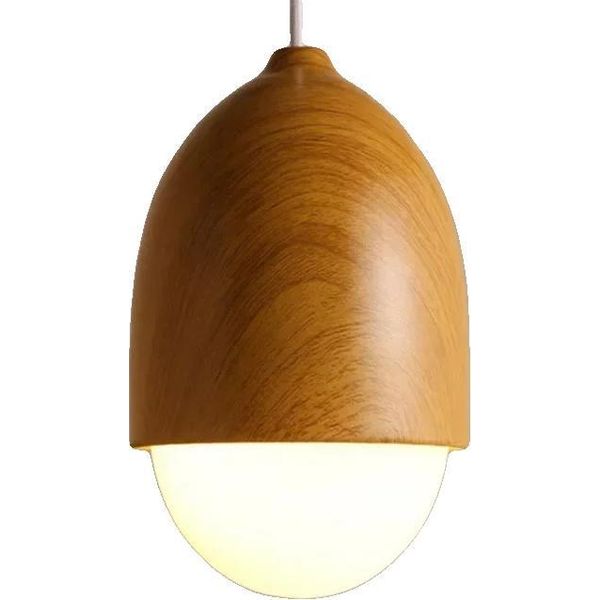 Lampadario In Legno, Design Moderno, Collocazione Versatile, Tipo B D15CM, Luce Calda A Led, Linea In Legno Nero-image
