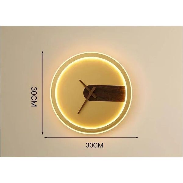 Applique, Design Moderno, Funzione Orologio Integrata, Tipo G-Oro, Luce Calda-image