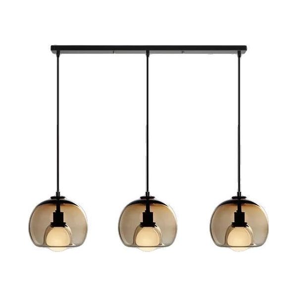 Lampadario, Lampada A Sospensione, Stile Moderno, Installazione Versatile, Colore Ambrato Lungo 3H, Luce Bianca-image