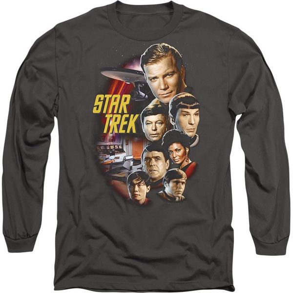 Star Trek - Maglietta "Classic Crew"" Per Uomo/Donna Unisex TV9398 (Xl) (Charcoal)"-image
