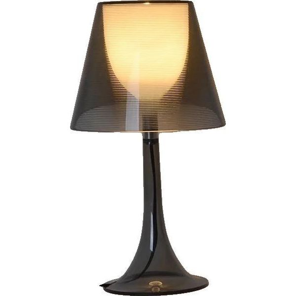 Lampada Da Tavolo, Design Moderno In Acrilico, Illuminazione Led Ad Alta Efficienza Energetica, Nera, Spina Ue 220V-image