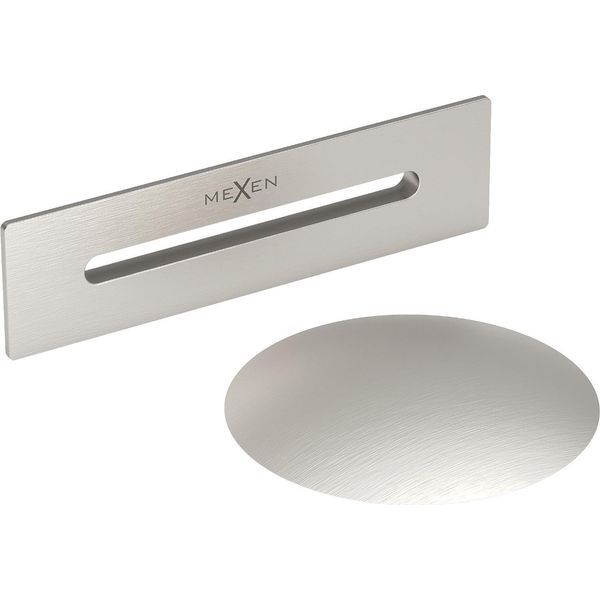 Mexen Uni Tappo Con Troppopieno Per Vasca Da Bagno Indipendente, Nichel Spazzolato - 5100-97-image