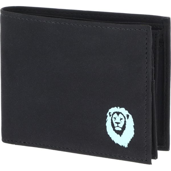 Oxmox Portafoglio New Cryptan Rfid Protect QuerscheinböRse Freedom Lion Print Cyan Black Nero-image