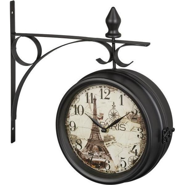 Orologio Da Stazione Bifacciale In Nero-image