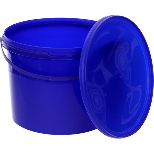 Benbow Secchio Con Coperchio Con Manico 10L Quantità: 10 Pezzi, Blu Bsr, Ermetico, Sicuro Per Gli Alimenti, Brc, A Prova Di Perdite-image