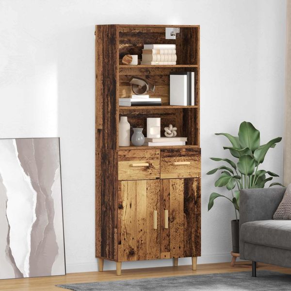 Maison Exclusive - Credenza In Legno Antico 69,5 X 32,5 X 180 Cm Materiale Ligneo-image
