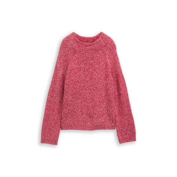 Tom Tailor Damen Loose Fit Strickpullover Mit Wollanteil, Rosa, Meliert, Gr. S-image