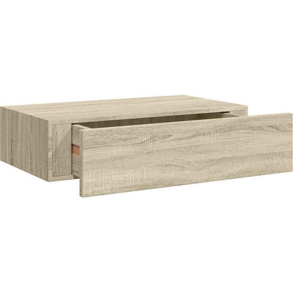 Vidaxl Scaffale A Muro Con Cassetto Effetto Rovere 40X23,5X10 Cm Mdf-image