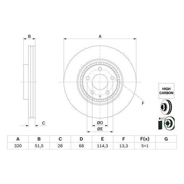Mazda Disco Freno Anteriore 6/Cx-5/Cx-9 2,2 D/2,5 16--image