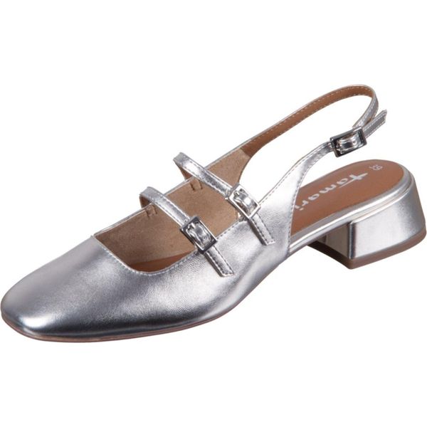 Tamaris Decolletè Donna Slingback Con Forma Quadrata 1-29510-44, Misura:37 Eu, Colore:Argento-image