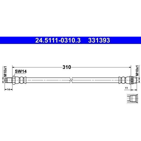Ate 24.5111-0310.3 - Oe 82 00 958 352 Tubo Freno Per Logan-image