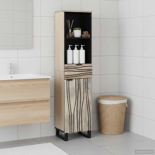 Vidaxl Mobile Lavabo Con Anta Bianco 38 X 33 X 160 Cm Materiale A Base Di Legno-image