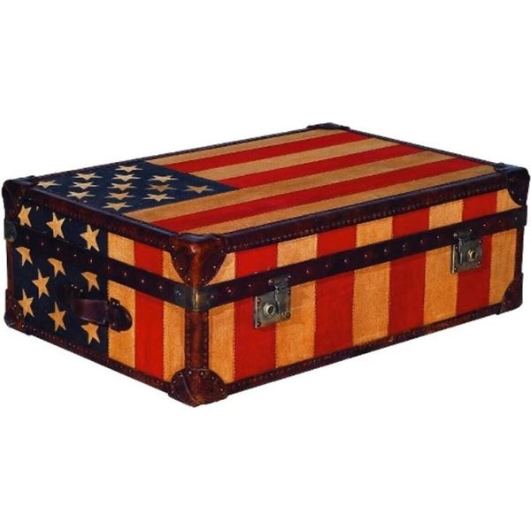 Casa Padrino Cassapanca Stars & Stripes 90 X 60 X H. 30 Cm - Tavolino Da Salotto In Look Valigia-image