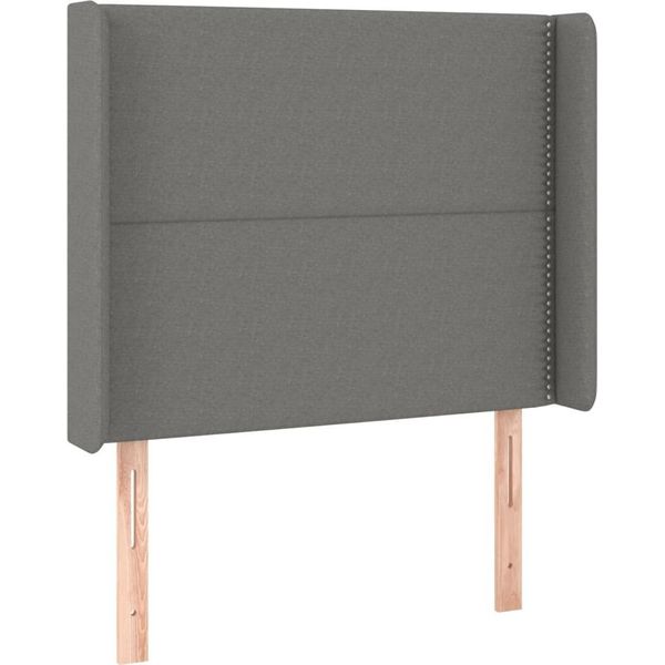 Syfax™ Testiera Ad Orecchio Grigio Scuro 93X16X118/128 Cm In Tessuto-image