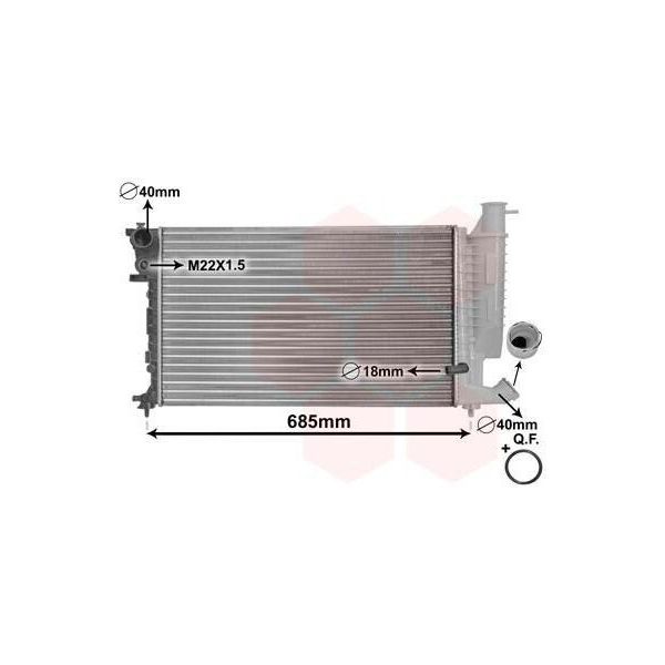 Van Wezel 09002170 Radiatore Radiatore Ad Acqua Radiatore Motore-image