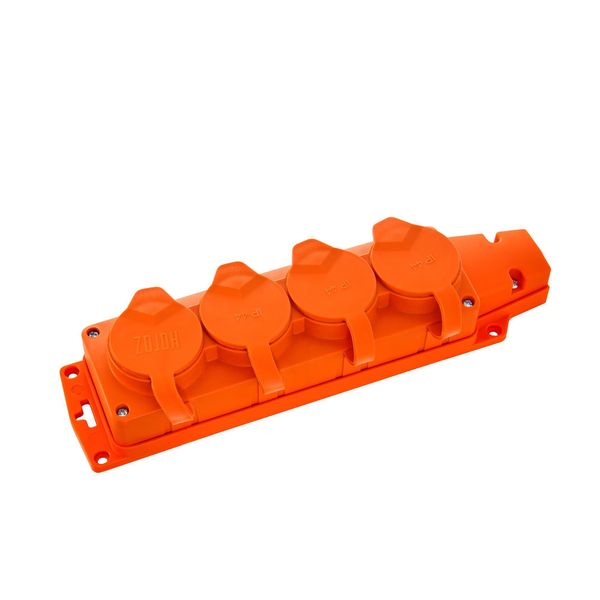 Presa Quadrupla In Gomma Schuko IP54 Arancione | 221.000.401 | Horoz-image