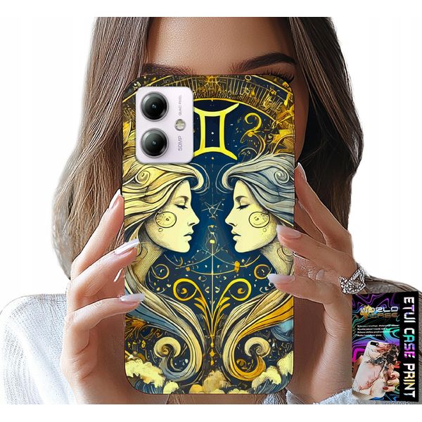 Custodia Per Motorola Moto G54 5G - Segno Zodiacale, Custodia Astronomica Gemelli-image