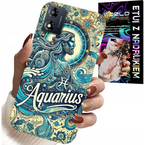 Custodia Per Motorola Moto E13 - Segno Zodiacale, Acquario, Astronomia Picche-image