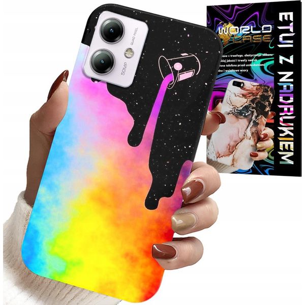 Custodia Per Motorola Moto G14 - Motivi Colorati Arcobaleno, Vernice + Pellicola-image