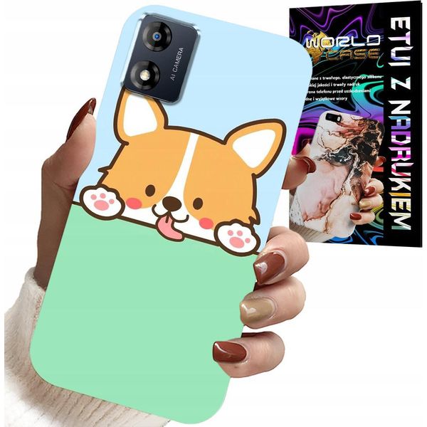 Custodia Per Motorola Moto E13 - Cover Con Motivi Fiabeschi Di Cani Carini-image