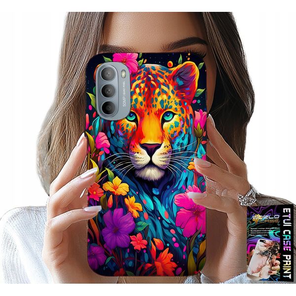 Custodia Per Motorola G31 / G41 - Motivi Floreali Tigre Tigrotti + Pellicola Protettiva-image