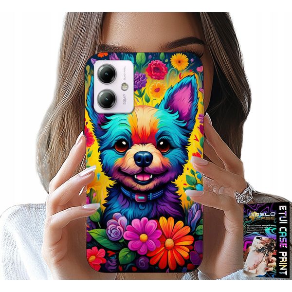 Custodia Per Motorola Moto G54 5G - Motivi Floreali Dog York Plecki-image