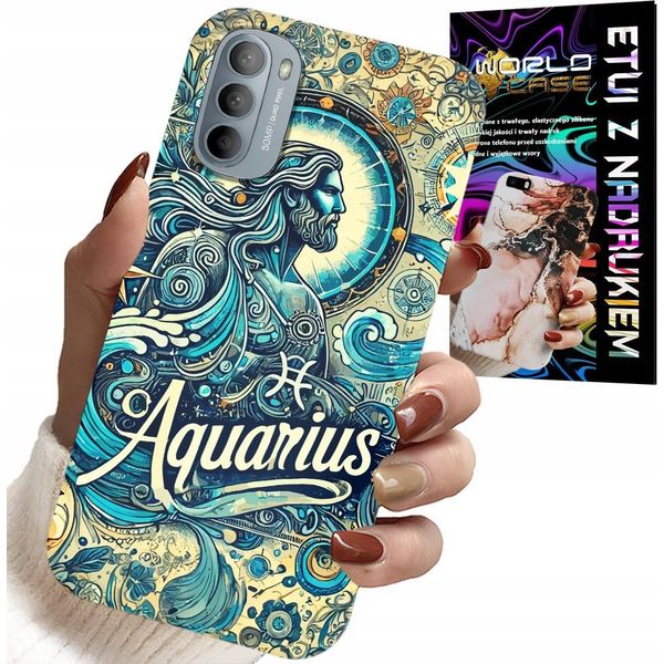 Custodia Per Motorola Moto G52 / G82 - Segno Zodiacale, Acquario, Backplate Astronomico-image