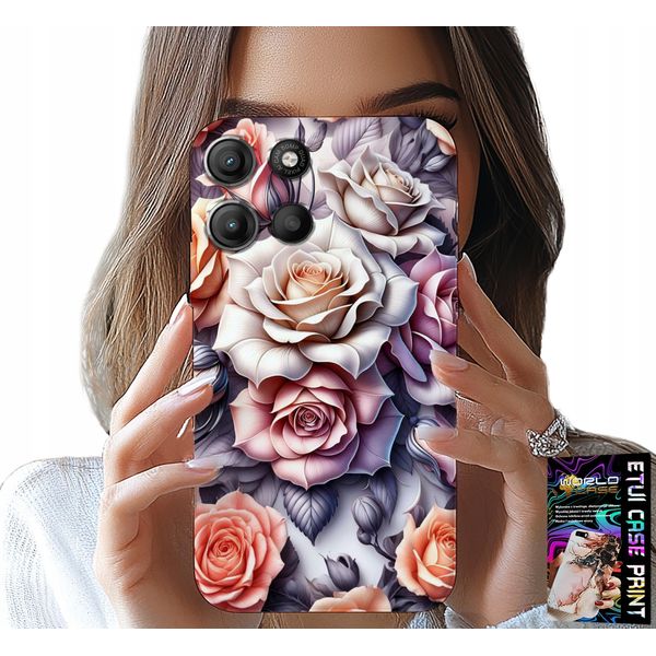 Custodia Per Motorola Edge 60 Fusion - Custodia Con Motivi Floreali E Fiori Di Rosa-image